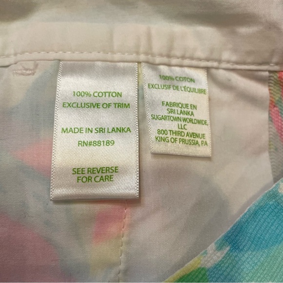 Lily Pulitzer Buttercup Watercolor Scalloped Hem Shorts Size 00 - Picture 9 of 11